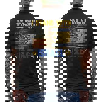 I Stand With Israel I Stand With Israel America Flag Men's T-shirt Back Print - Thegiftio UK