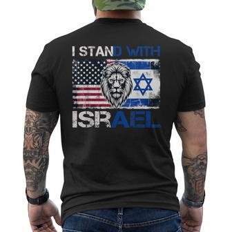 I Stand With Israel Us Support Lion Love Israeli Brotherhood Men's T-shirt Back Print - Monsterry AU
