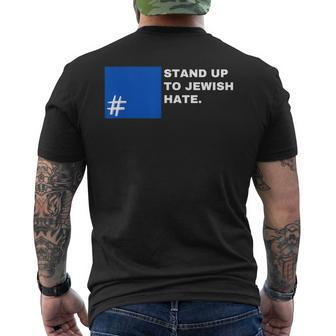 Stand Up To Jewish Hate Blue Square Support Israel Men's T-shirt Back Print | Mazezy