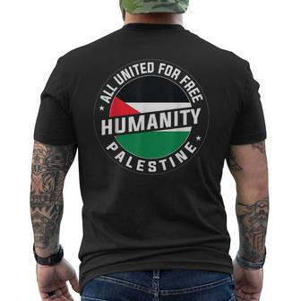 Stand With Palestine Free Palestine Peace Love Flag Men's T-shirt Back Print - Monsterry UK