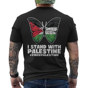 I Stand With Palestine For Their Freedom Free Palestine Men's T-shirt Back Print - Seseable