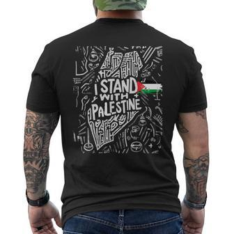 I Stand With Palestine Quote A Free Palestine Men's T-shirt Back Print - Monsterry