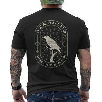 Starling Whisperer Bird Watching Men's T-shirt Back Print | Mazezy