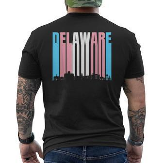 State Of Delaware Trans Pride Flag - Transgender  Mens Back Print T-shirt