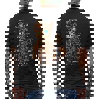 Steam Punk Cat Kitten Kitty Steampunk Men's T-shirt Back Print - Thegiftio