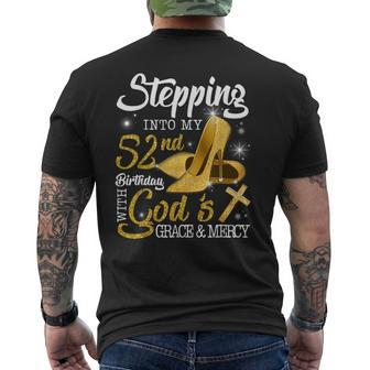 Stepping Into My 52Nd Birthday With Gods Grace And Mercy Men's Back Print T-shirt | Mazezy