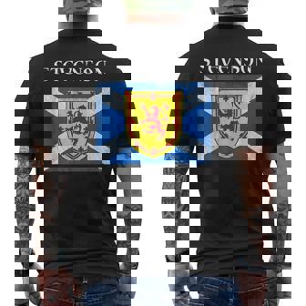 Stevenson Scottish Clan Name Gift Scotland Flag Festival Mens Back Print T-shirt | Mazezy