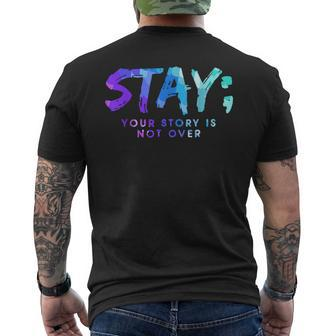 Your Story Is Not Over Stay Suicide Prevention Awareness Men's T-shirt Back Print - Seseable