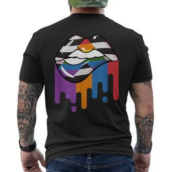 Straight Alliance Lips Proud Gift Straight Ally Pride Flag Mens Back Print T-shirt | Mazezy