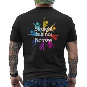 Straight But Not Narrow Lgbt Support Gay Pride March Mens Back Print T-shirt | Mazezy