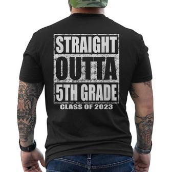 Straight Outta 5Th Grade Class 2023 Graduation Fifth Grade Men's Back Print T-shirt | Mazezy