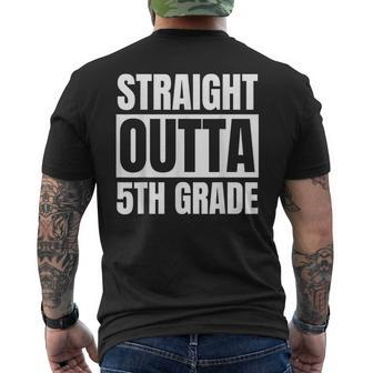 Straight Outta 5Th Grade Graduation School Men's Back Print T-shirt | Mazezy