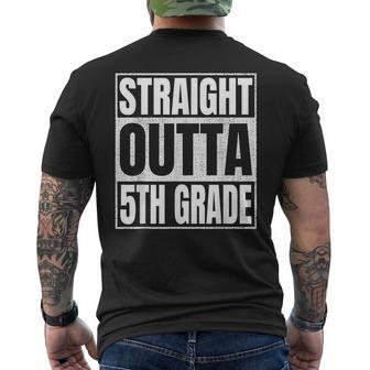 Straight Outta 5Th Grade Great Graduation Fifth Grade Men's Back Print T-shirt | Mazezy