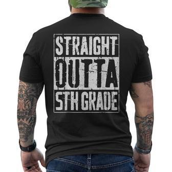 Straight Outta 5Th Grade T Fifth Grade Graduation Men's Back Print T-shirt | Mazezy