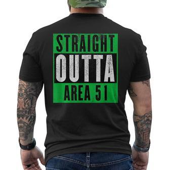 Straight Outta Area 51 | Funny Storm Area 51 Event Mens Back Print T-shirt | Mazezy