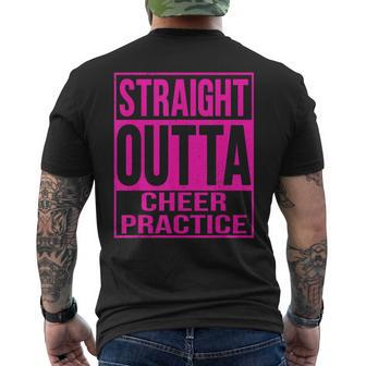 Straight Outta Cheer Practice Cheerleader Cheer Pink Men's T-shirt Back Print | Mazezy