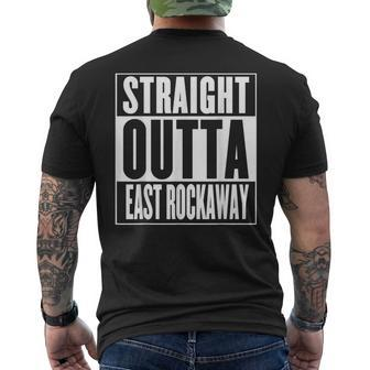 Straight Outta East Rockaway Men's T-shirt Back Print | Mazezy DE