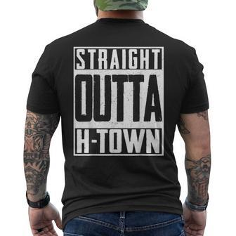 Straight Outta H-Town Houston Pride Patriot Mens Back Print T-shirt | Mazezy