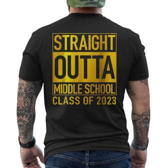 Straight Outta Middle School Class Of 2023 Graduation Gifts Mens Back Print T-shirt | Mazezy