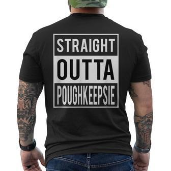 Straight Outta Poughkeepsie New York Men's T-shirt Back Print | Mazezy
