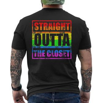 Straight Outta The Closet - Lgbt Gay Pride Mens Back Print T-shirt | Mazezy