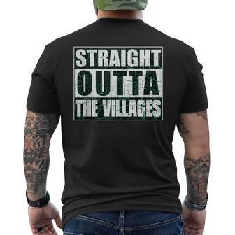 Straight Outta Villages Florida Holiday Hometown Funny Pride Mens Back Print T-shirt | Mazezy