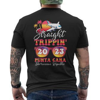 Straight Trippin 2023 Family Vacation Punta Cana Matching Mens Back Print T-shirt - Seseable