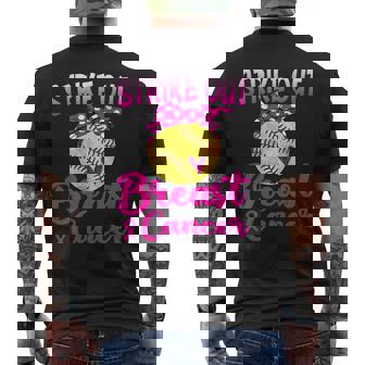 Strike Out Breast Cancer Awareness Pink Baseball Fighters Men's T-shirt Back Print | Mazezy