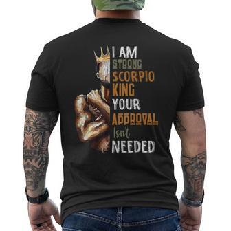 I Am Strong Scorpio King In Crown Zodiac Horoscope Mens Men's T-shirt Back Print | Mazezy CA