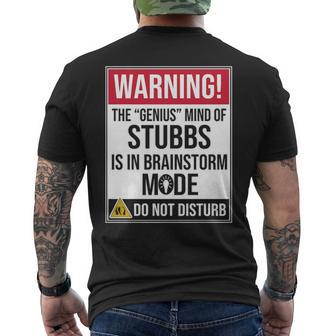 Stubbs Name Gift The Genius Mind Of Stubbs Mens Back Print T-shirt - Seseable