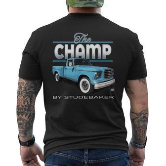 Studebaker Champ Classic Pick Up Truck Men's T-shirt Back Print | Mazezy