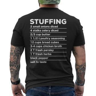 Stuffing Recipe Thanksgiving Food Costume Dark Men's T-shirt Back Print | Mazezy
