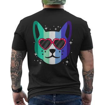 Subtle Mlm Gay Pride Funny Cat Kitten Mlm Gay Male Flag Mens Back Print T-shirt | Mazezy