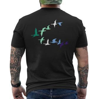 Subtle Mlm Goose Bird Gay Pride Funny Mlm Gay Male Flag Mens Back Print T-shirt | Mazezy