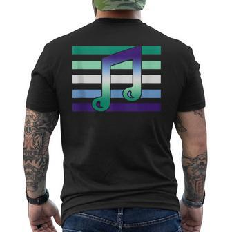 Subtle Mlm Pride Funny Music Musician Love Mlm Gay Male Flag Mens Back Print T-shirt | Mazezy