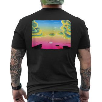 Subtle Pan Pride Flag Pan Coast Sunset Mens Back Print T-shirt | Mazezy