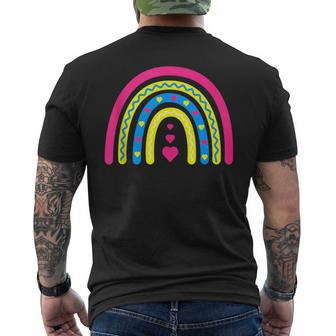 Subtle Pan Pride Heart Funny Lgbt Pride Pansexual Flag Mens Back Print T-shirt | Mazezy