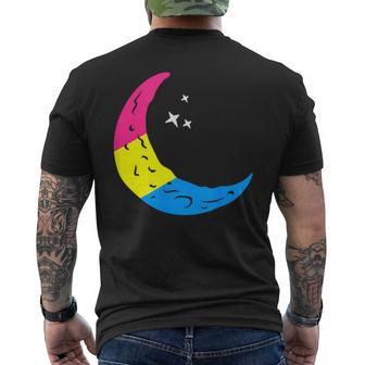 Subtle Pansexual Pride Moon Graphic Pansexuality Pan Flag Mens Back Print T-shirt | Mazezy