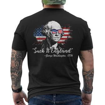 Suck It England Funny 4Th Of July George Washington 1776 IT Funny Gifts Mens Back Print T-shirt | Mazezy