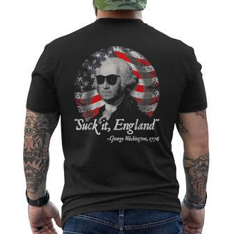 Suck It England Funny 4Th Of July George Washington 1776 Mens Back Print T-shirt - Thegiftio UK
