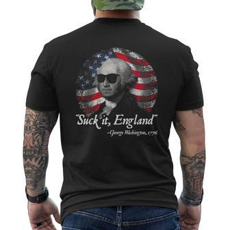 Suck It England George Washington 1776 IT Funny Gifts Mens Back Print T-shirt | Mazezy