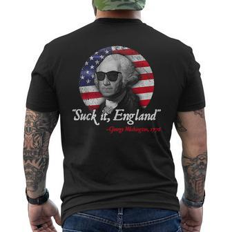 Suck It Funny England 4Th Of July - George Washington Funny Mens Back Print T-shirt - Thegiftio UK