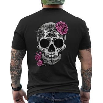 Sugar Skull Day Of The Dead Cool Bone Head Skulls Mens Back Print T-shirt | Mazezy