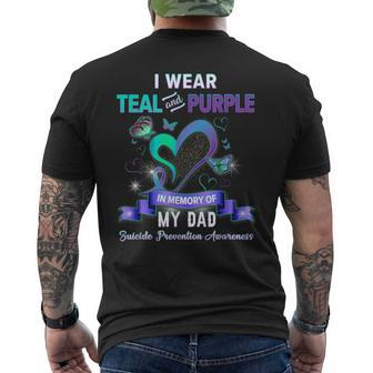 Suicide Prevention Awareness I Wear Teal Purple For My Dad Men's T-shirt Back Print | Mazezy