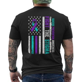 Suicide Prevention Support Fight Stigma Suicide Awareness Men's T-shirt Back Print - Seseable