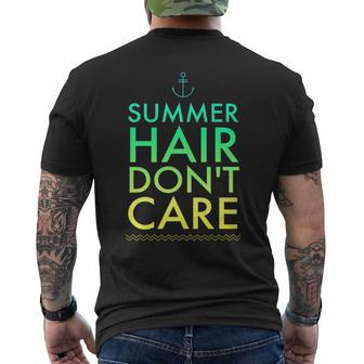 Summer Hair Dont Care Cute Anchor Water Swim Beach Cute Mens Back Print T-shirt | Mazezy