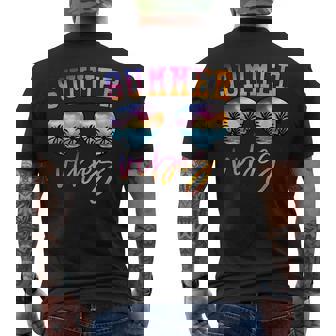 Summer Vibes Sunglasses With Palm Tree Funny Beach Life Mens Back Print T-shirt | Mazezy