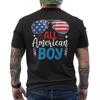 Sunglasses Stars Stripes All American Boy Freedom Usa Mens Back Print T-shirt | Mazezy