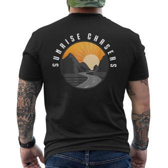 Sunrise Chasers Car Club Mens Back Print T-shirt | Mazezy