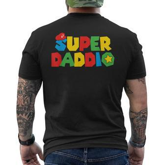 Super Gamer Dad Unleashed Celebrating Fatherly Powers Mens Back Print T-shirt | Mazezy